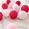 EvaStary Ghirlanda di palline di cotone a LED, 20 LED, alimentata a batteria, illuminazione notturna decorativa per casa, festival di Natale, feste, giardino, cameretta dei bambini (bianco caldo)