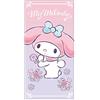 Sanrio My Melody - Asciugamano da spiaggia per bambini, in microfibra, rosa con strisce bianche, 70 x 140 cm (My Melody)