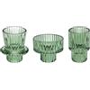 Doolitt Porta Candele Set, Portacandele da Tavolo, Moderni Vetro Decorazione, Porta Tealight Candle Holder,Cristallo per Casa, Cena, Matrimonio, Festa, Festival (3, Verde)