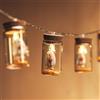 Lights4fun Catena Luminosa con 10 Luci LED e Fantasmi in Barattoli a Pile con Timer da 1,5 m Decorazione per Halloween Interni ed Esterni