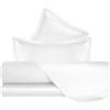 Mahome Completo Letto Matrimoniale in Raso 100% Puro Cotone Pregiato 60/60 Fili 300TC - Set Lenzuola Satin Lussuose e Setose Tinta Unita Artigianali Made in Italy (Bianco)