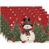 Artoid Mode Set di 4 Tovagliette Natale Pupazzo di Neve Pini 30x45 cm | Tovagliette Lavabili Stagionale Sciarpe Uccelli Inverno Xmas Decorazione Vacanze Casa Cucina Feste Decor