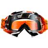NENKI Occhiali da Motocross, Occhiali da Sci Uomo Donna, Anti Uv/vento/polvere/Graffio, Maschera Cross per Attività All'Aperto, Motociclismo, Sci (arancione & trasparente)