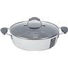 Fatto in Casa da Benedetta Tegame Antiaderente diametro 28 cm in Alluminio 100% riciclabile con Coperchio in Vetro - Adatto anche per Induzione, Non contiene Metalli pesanti (Colore Grigio)