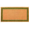 Casa Service BASSANO Zerbino Cocco Naturale Cornice 50x90 cm Rettangolare Fondo Gomma PVC per ingresso Resistente Lavabile Antiscivolo (Green)
