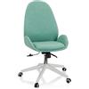HJH Office 729434 Sedia da scrivania AVEA I Fabric Blu Sedia girevole regolabile in altezza con schienale alto ed ergonomico