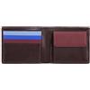 DUDU Portafoglio Uomo Slim in Pelle con Protezione RFID Porta Carte di Credito con Portamonete Portafogli Colorato Burgundy scuro