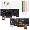 new net - Tastiera Compatibile con Notebook Lenovo ThinkPad T490s (Type 20NX, 20NY), T495s (Type 20QJ, 20QK) [Senza Frame - Colore Tasti Nero - Trackpoint - Retroilluminata - Italiana]
