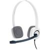 Logitech H150 Cuffie Cablate per Computer, Stereo con Microfono Girevole e Cancellazione ‎Rumore, Doppio Jack Audio da 3.5 mm, Controlli sul Cavo, PC/Mac/Laptop, Bianco