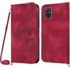 Netany Cover per Samsung Galaxy A51 5G con Cordino, Flip Portafoglio Custodia in Pelle, [2 Porta Carte][Chiusura Magnetica],Custodia Libro Antiurto Cover con Laccio per Samsung A51 5G (Rosso)