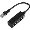 Annadue RJ45 Cavo Adattatore Splitter Ethernet da 1 Maschio a 3 X Femmina Adatto per Adattatore Connettore Presa Ethernet LAN Cat5, Cat5e, Cat6, Cat7