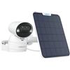 Reolink 4K Telecamera Wi-Fi Esterno Senza Fili a Batteria, Auto-Tracking & Zoom, Doppia Lente, Videosorveglianza WiFi 2,4/5 GHz, Visione Notturna a Colori, Rilevamento AI, Argus Track+Pannello Solare
