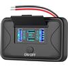 Hapytrip 78W 4 porte Presa USB 12V Montaggio a parete, Doppio 36W PD e doppio 18W QC3.0 Montaggio a superficie leggero Presadi corrente con interruttore a pulsante per autobus RV Camion Marine Carrello golf