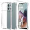 JDXHFF Cover Compatibile con Motorola Moto G56 5G (6.72) Trasparente e 2 Pezzi Pellicola Protettiva in Vetro Temperato - Bumper Custodia Morbido Silicone Protettivo TPU Case Clear