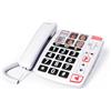 SWISSVOICE - Xtra 1110 - Telefono fisso con filo - Tasti grandi - 6 tasti di memoria con foto - Suonerie extra forti - Indicatore luminoso - Audio Boost - Compatibile con apparecchi acustici - Bianco