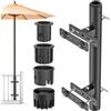 Lifeswell Porta ombrellone da Balcone Porta ombrellone da Balcone per ringhiere di terrazze, Supporto Regolabile per ombrellone da terrazza per Pali da 1-2 Pollici, Supporto per ringhiere di terrazze