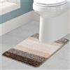 Enyhom Tappetino per WC a forma di U, 50 x 60 cm, ultra morbido, antiscivolo, per WC, assorbente, lavabile, tappetino da bagno, colore: caffè