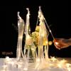 CISSIYOG Bacchette Magiche per Matrimonio con Bagliore di Luce LED, Bacchetta Magica con Campana, Matrimonio Nastro, Bacchette da Sposa, Bacchette Nuziali, Bacchette di Pizzo Romantiche con Nastri Nuziali