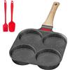 Traxenta Padella Pancake, Antiaderente Padelle, Pentola Pancakes, Piastra a 4 Stampi, Stampo Maker, Frittata in Alluminio per Colazione Hamburger Uova Fritte, per Induzione e Gas (Grigio)
