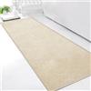 Cheerx Tappeto Bagno 50 x 150 cm, Tappetino in Microfibra, Tappeti in Gomma Antiscivolo Assorbente, Soffice Tappetini Doccia, Lavabile in Lavatrice, Adatto per Doccia, Bagno, Beige