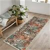 artyrugs Tappeto Lavabile in Lavatrice, 80x150cm, 75% Cotone Riciclato, Pelo Corto, Fondo Antiscivolo, Tappeti per Soggiorno, Camera da Letto, Cucina, Corridoio, Ufficio, Pesca & Kaki Scuro