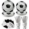 PYAILI Decorazioni per feste di calcio per 20 ospiti, set da tavola include piatti di carta da calcio, per tema sportivo festa di compleanno, baby shower decorazioni per feste