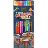 Depesche 13530 Dino World - Set di matite Colorate con 10 Colori in Astuccio, Inclusa Gomma per Cancellare su Ogni Matita, per colorare a Scuola e nel Tempo Libero