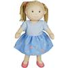Heless 55 - Bambola di pezza Bambina NELA con Vestito Blu da Mettere e togliere, Alta Circa 32 cm, Morbida Bambola da coccolare, Giocare e Amare