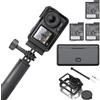 DJI Osmo Action 4 Combo Adventure Bundle - Action cam impermeabile 4K/120fps, sensore da 1/1.3 pollici, 10 bit e D-Log M, FOV di 155º ultra ampio, fino a 7,5 ore con 3 batterie extra per i vlog