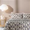 Bassetti, COMPLETO LETTO MATRIMONIALE, GRIGIO, TANGRAM 240 cm x 280 cm