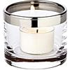EDZARD candela antivento Molly, vetro di platino, altezza 6 cm, diametro 7 cm