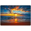 KitchenYeah© Kit Tovagliette Plastica Lavabili 6 Pezzi 45x30 cm Tovaglietta Americana Lavabile Antiscivolo per Tavolo da Pranzo Mare - Tramonto - Spiaggia - Nuvole - Arancione