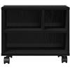 vidaXL Supporto per Stampante con Ruote Rovere Nero 41x32x34,5 cm