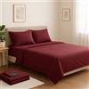 Generico FORTE - Completo Lenzuola Matrimoniali Cotone 2 Federe Incluse, Biancheria da Letto Certificata Oeko-Tex Standard, Colorazioni Tinta Unita, Realizzato in Italia (Matrimoniale, Bordeaux)