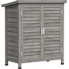 Outsunny Casetta da Giardino con Tetto in Bitume Impermeabile, Armadio Porta Attrezzi da Esterno in Legno, 87x46.5x96.5 cm, Grigio | Aosom Italy