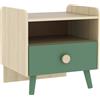 AIYAPLAY Comodino per bambini tavolino per bambini con cassetto e nicchia, piccolo tavolino in legno per camera dei bambini