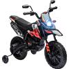 AIYAPLAY Moto elettrica per bambini con licenza Aprilia con 2 motori da 12V, ruote di allenamento, luce LED, musica - rosso