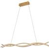 Eglo Lampadario a sospensione a LED Lasana 4, design ondulato, illuminazione per tavolo da pranzo, in metallo, effetto legno, colore luce: bianco caldo
