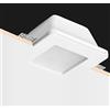 Eurekaled® - Portafaretto in Gesso CERAMICO da Incasso Quadrato con Vetro per Controsoffitti per GU10 e Cod.PF1264