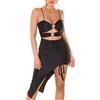Koucla Hot Cutout Abito da festa con arricciatura e effetto basso, Nero , Taglia unica