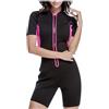 Generisch Muta da donna in neoprene, 5 mm, con cerniera frontale, monopezzo, a maniche corte, da surf, in neoprene, per snorkeling, immersioni, Rosa caldo, S