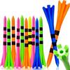 SWINGTEK Confezione da 120 tee da golf in plastica, contiene 100 tee lunghi infrangibili da 8,9 cm e 20 tee corti, colori misti, riduzione della resistenza all'attrito