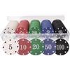 LHTHT 100 chip da poker, poker, set da poker, 5 contatori di colori. Chip da poker con valore nominale, utilizzati nei giochi di poker