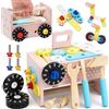 KidBloom Giochi Bambina 2 Anni Cassetta Attrezzi Bambini, Giochi in Legno da Banco da Lavoro, Attrezzi Giocattolo Bambini Giochi Montessori 2 3 4 Anni, Regalo Bambina 2 3 4 Anni