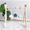 Caudblor Gioco trapezoidale in legno per bambini, puzzle palestra, con ciondolo, per baby gym, giocattolo attivo, decorazione per la cameretta dei bambini