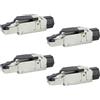 odedo 4x Connettore di Rete RJ45 CAT6A/CAT7 Senza Utensili Metallo | Connettori RJ45 senza utensili per cavi CAT6A e CAT7, montaggio rapido senza pinza crimpatrice.