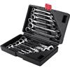 Greensen Set di Chiavi a Cricchetto Professionale, 12 Pezzi, Argento/Nero