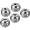 PATIKIL Dadi Manopola, 5pz M4 Femmina Filettatura 12mm OD 304 Inossidabile Acciaio Tondo Sfera Vite Cappuccio Coperchio per Illuminazione Mobili Fai-da-Te Decorazione, Argento
