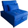 MAKA change your life quality MAKA Poltrona Letto Singolo con Materasso, Divano Letto Singolo Reclinabile Salvaspazio con Cuscino Sfoderabile, Divano Letto 1 Posto in Tessuto con Chaise Longue Regolabile 191x79x90 cm (Blu)