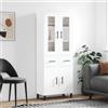 Rantry Credenza alta compensato bianco 69,5 x 34 x 180 cm, credenza da cucina, credenza da pranzo, mobile ausiliario, armadio cassetti comodo stoccaggio buffet soggiorno tipo 140 credenze